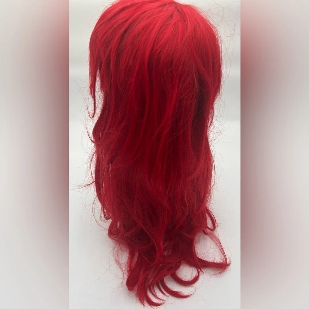 Red Anime Style Wig Long Synthetic Hair
